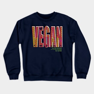 Vegan lettering with psychedelic overlay pattern Crewneck Sweatshirt